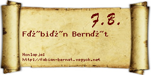 Fábián Bernát névjegykártya